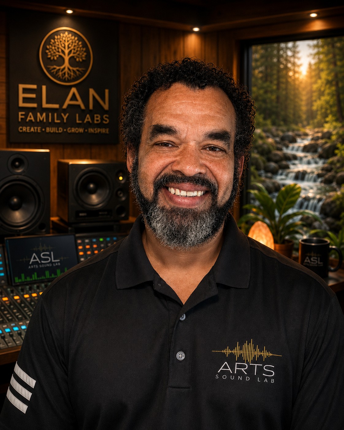 Arthur Fearon in the Arts Sound Lab studio